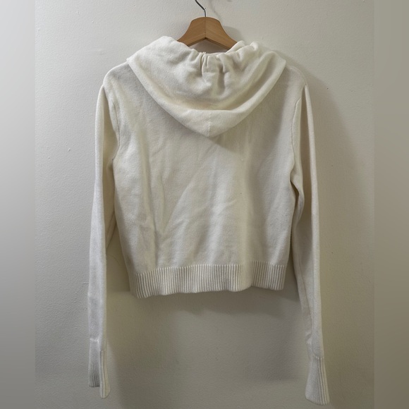 ZARA Black Crystal Glitter Drawstring White Sweater SIZE SMALL Glitzy Extra Wide - Picture 8 of 11